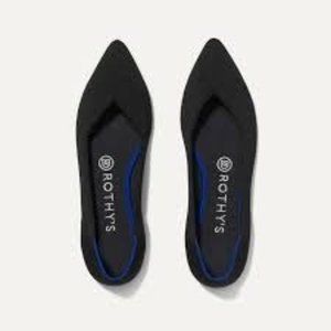 Rothy's The Point Solid Black Flats Size 5
